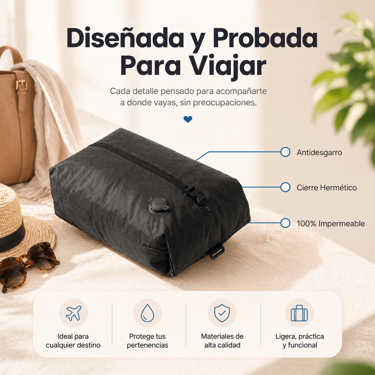 VeloraPack™ — Bolsa de Compresión para Viajes con Bomba USB-C