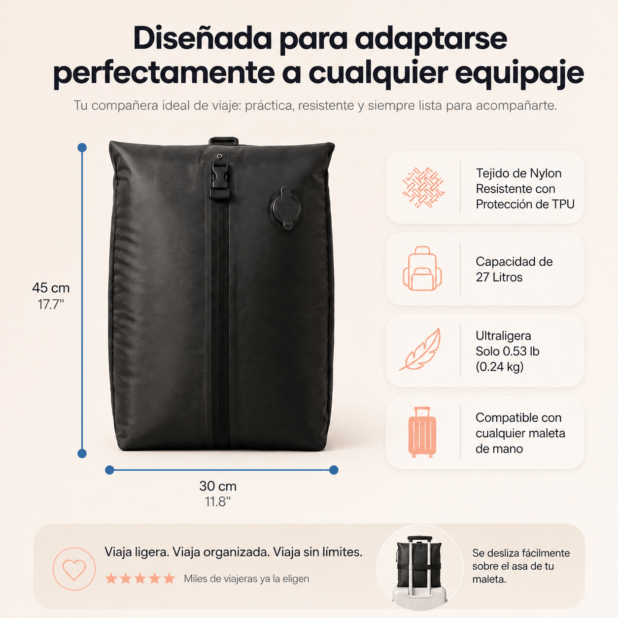 VeloraPack™ — Bolsa de Compresión para Viajes con Bomba USB-C